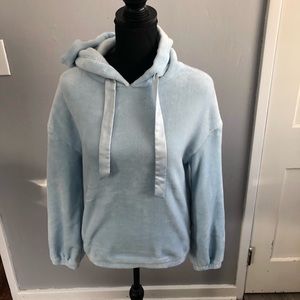Lauren Conrad XS Baby Blue Velour Hoodie